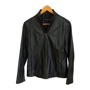 Leather Jacket Small George Pockets Zipper